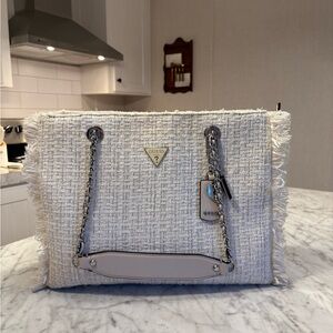 GUESS White Tweed Women's Bag